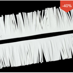 Franje Suede Wit 6x50cm