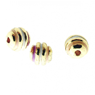 Kraal Goud Emaille Fuchsia 8mm