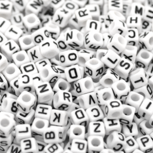 Letter Kralen 6mm Acryl Wit 500stuks