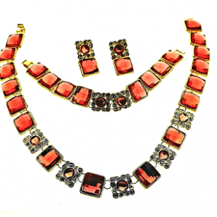 Collier Set bezet Swarovski 