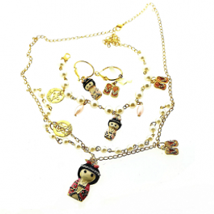 Ketting Oorbellen Armband Japans