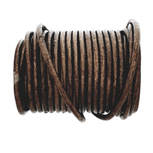 Leer Koord 3mm Brons Metallic