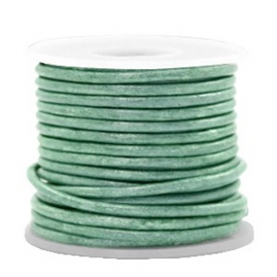 Leer Koord 3mm Metallic Green