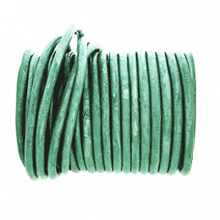 Leer Koord Metallic Groen 3mm