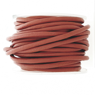 Leer Koord 3mm Oud Roze