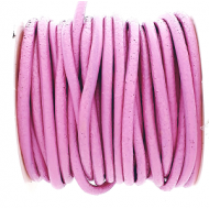 Leer Koord 3mm Pink