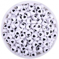 Acryl Kraal Hart zwart 7mm