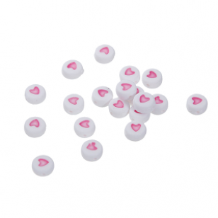 Acryl Kraal 7mm Hart Roze