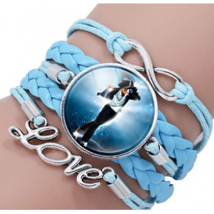 Armband MJ Leer Blauw