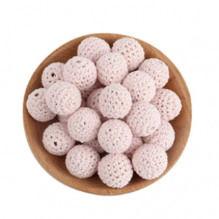 Kraal Gehaakt 20mm Pastelroze