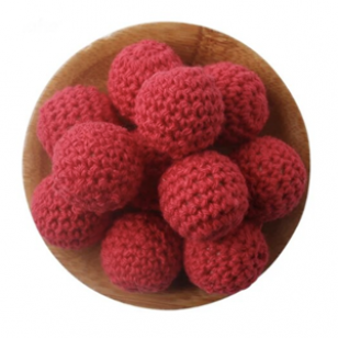 Gehaakt Kraal 25mm Rood