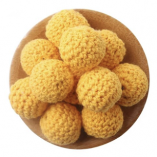 Gehaakt Kraal 25mm Geel