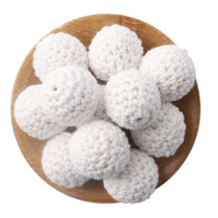 Gehaakte Kraal Wit 25mm