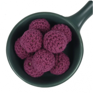 Gehaakt Kraal 25mm Bordeaux