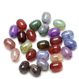 Kralen Glas Crackle 14x10mm 20x