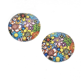 Plaksteen rond 20mm Bloemen