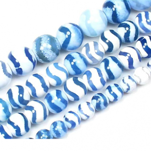 Kralen Agate 6mm Blauw #03