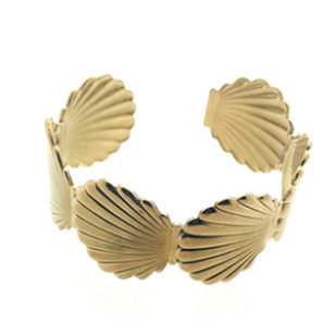 Armband RVS Goud Schelpen