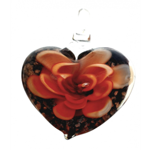 Hanger Lampwork Hart Oranje