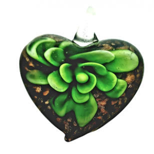 Hanger Lampwork Hart Groen