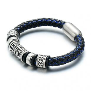 Armband Leer Stainless steel