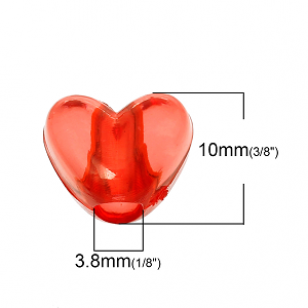 Kraal Acryl Hart 12x10mm