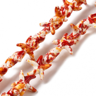 Kralen Zeester Orange-Red