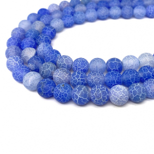 Kralen Agate Frosted Blue 8mm