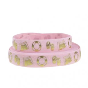 Elastisch Lint 15mm Roze Strand