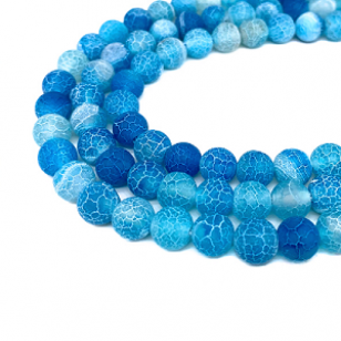 Kralen Agate Frosted Blue 8mm