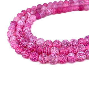 Kralen Edelsteen Crackle Pink 6mm