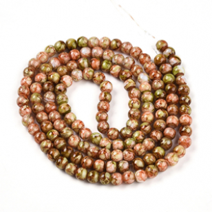 Glaskralen Olive-Gold 8mm 