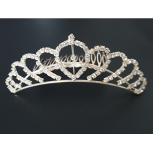 Tiara Verzilverd Kam Strass