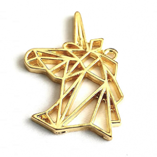 Bedel Unicorn Goud 30x20mm