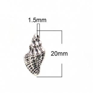 Bedel Schelp Zilver 20x11mm