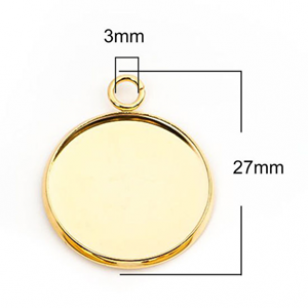 Bedel Cabochon Rvs Goud 22x27mm