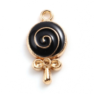 Bedel Lollie Zwart Goud Emaille