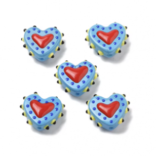 Kraal Lampwork Heart 17x18mm