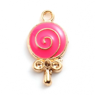 Bedel Lollie Goud Pink emaille