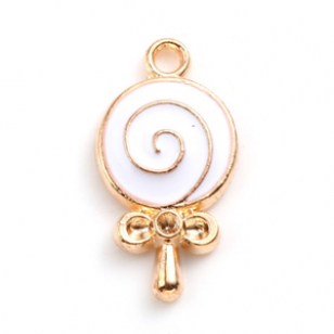 Bedel Lollie Goud Wit Emaille