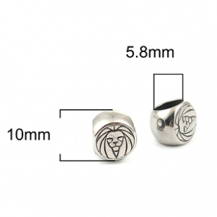 Kraal Rvs Leeuw 10x9mm