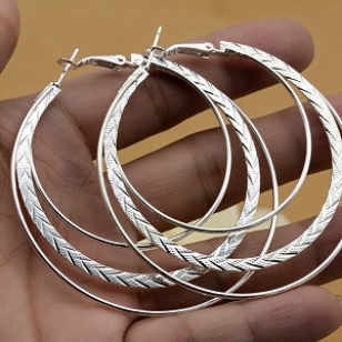 Oorbellen 925 Dubbel Hoop