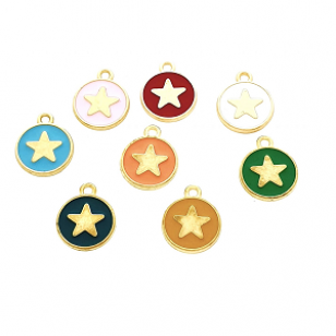 Bedel Emaille Ster 15x12mm