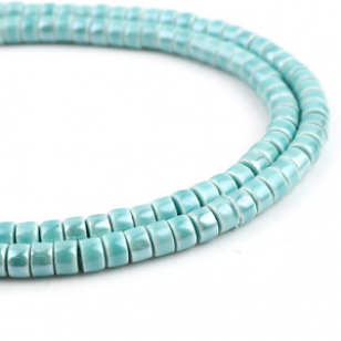 Kralen Keramiek Groen 6x4mm