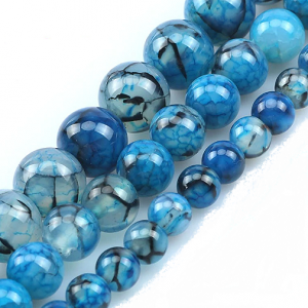 Kralen DragonEye 8mm Blauw