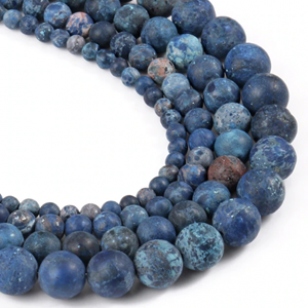 Kralen Jaspis Mat Blauw 6mm