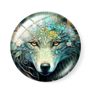 Plaksteen Glas Wolf 25mm