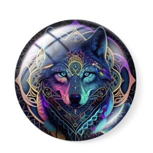Plaksteen Glas Wolf 30mm
