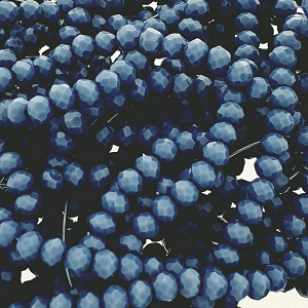 Glas Kralen Facet Denim 4x3mm