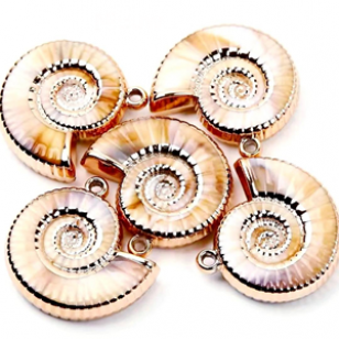 Hanger Schelp 34x34mm Goud